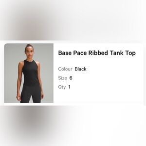 lululemon athletica Base Pace Ribbed Tank Top in Black